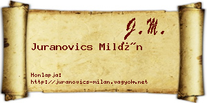 Juranovics Milán névjegykártya