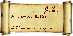 Juranovics Milán névjegykártya