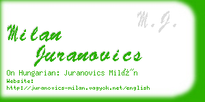 milan juranovics business card